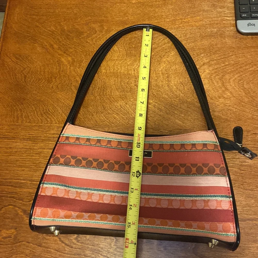 Vintage Kate Spade leather & clothe shoulder purse clutch bag